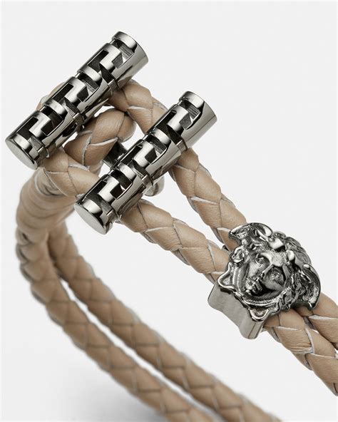 versace medusa head bracelet|medusa braided leather bracelet.